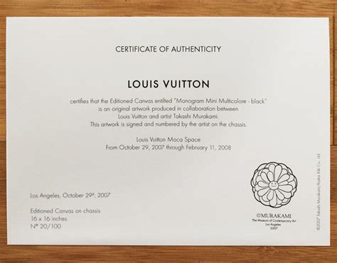 louis vuitton certificaat